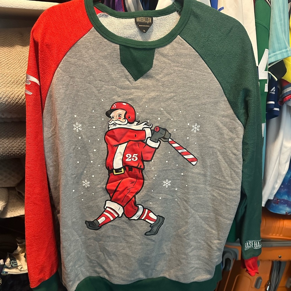 Baseballism Santa Men's Sweater - XL